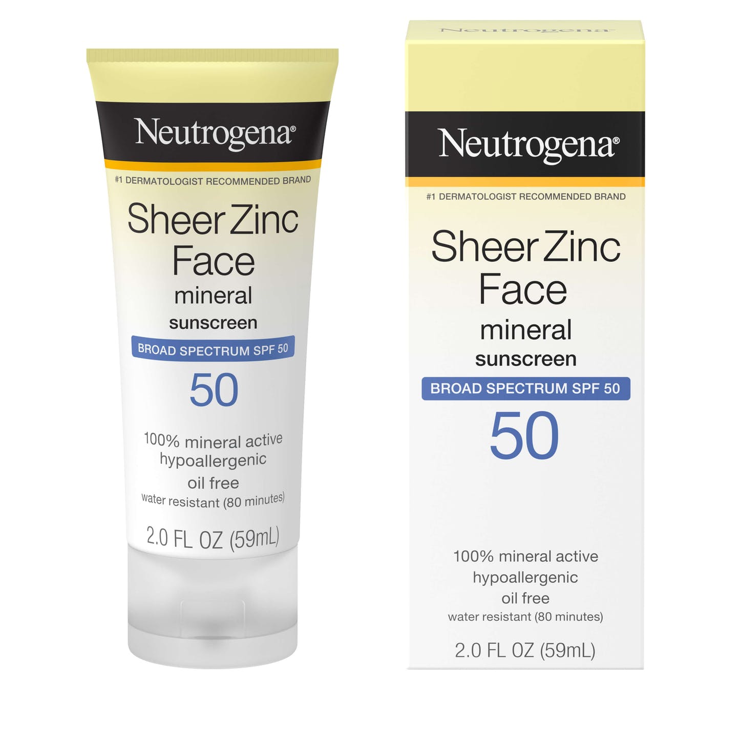 sheer zinc Neutrogena Sheer Zinc Écran solaire minéral toucher sec SPF 50 – Image 1