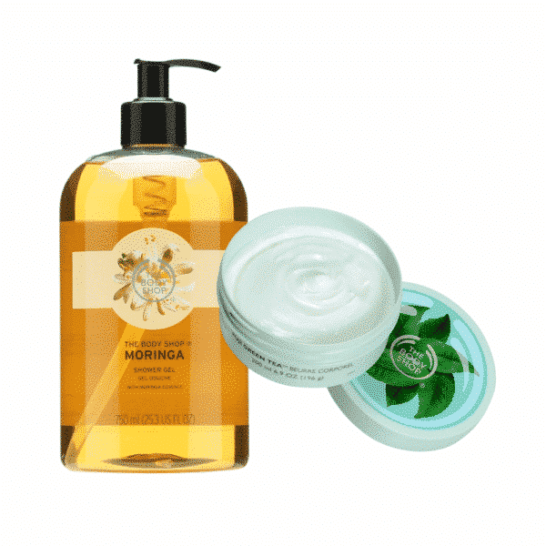 The Body Shop Gamme Gel Douche & Beurre Corporel - Moringa, Thé vert