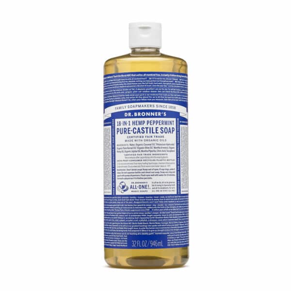 Dr. Bronner's Peppermint Castile Soap - 18 en 1 - 946ml