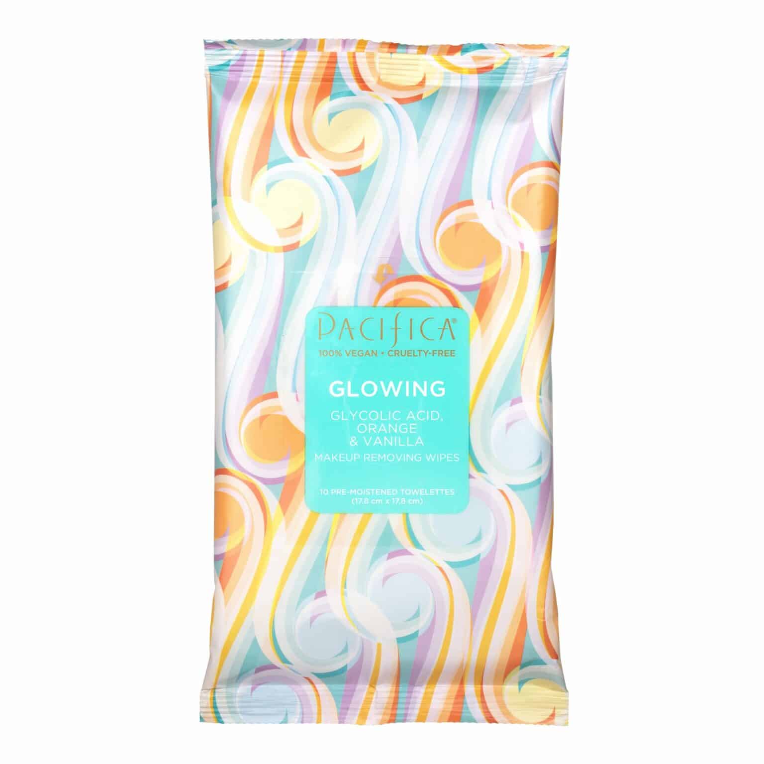 Pacifica Lingettes démaquillantes à l'acide glycolique, Orange et Vanille – Image 1