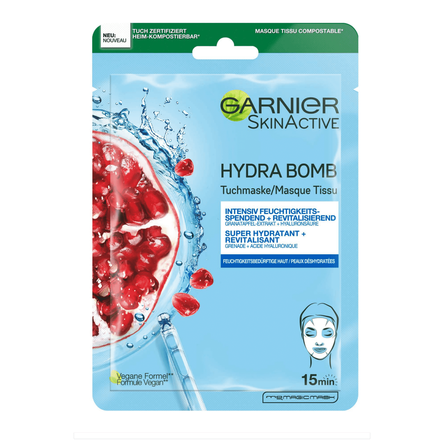 Garnier SkinActive Masque Tissu Grenade Hydratant & Repulpant – Image 1