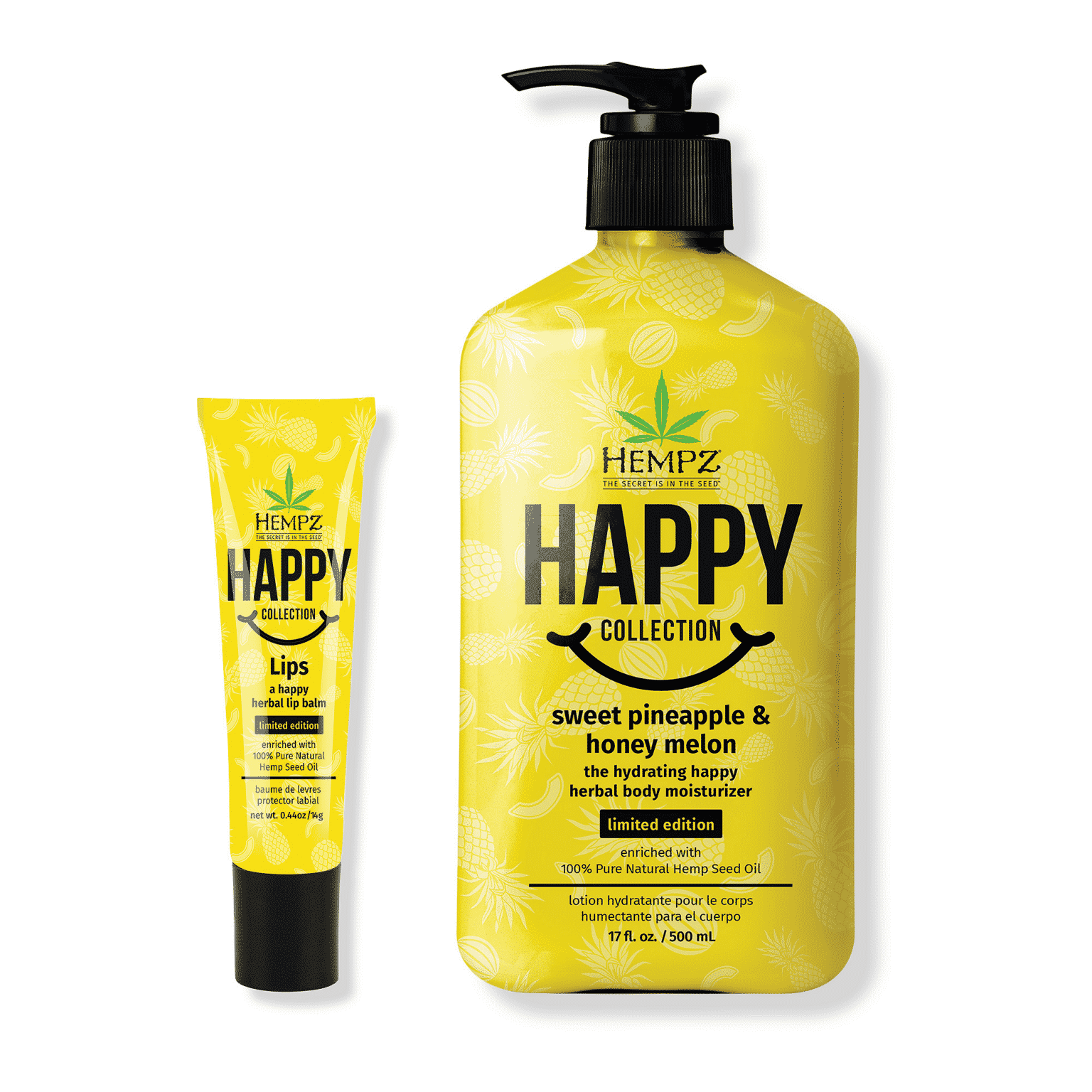 Hempz Hydratant Corporel Ananas et Melon + Baume à lèvres Offert – Image 1