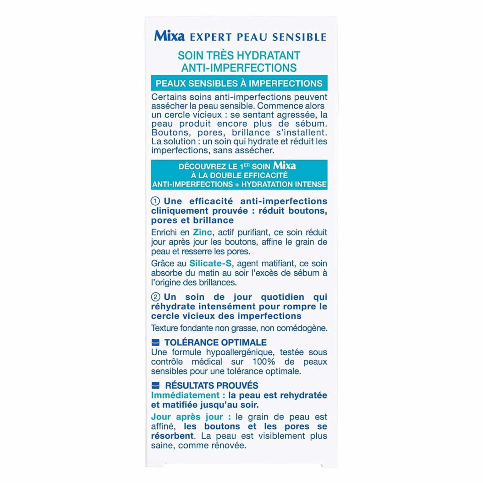 Mixa Soin Très Hydratant Anti-imperfections 2 en 1 – Image 2