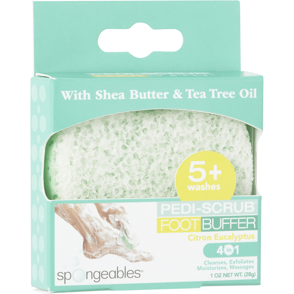 Pedi-Scrub In A Sponge Foot Buffer Spongeables Pedi-Scrub éponge pour les pieds – Image 1