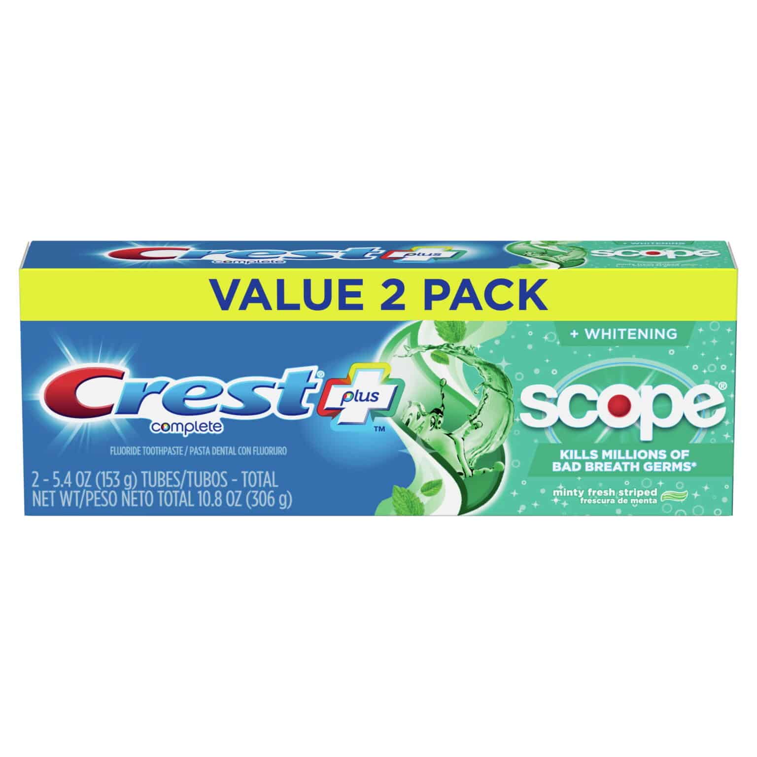 Crest Complete Plus Scope Dentifrice Blanchissant - Pack 2 – Image 1