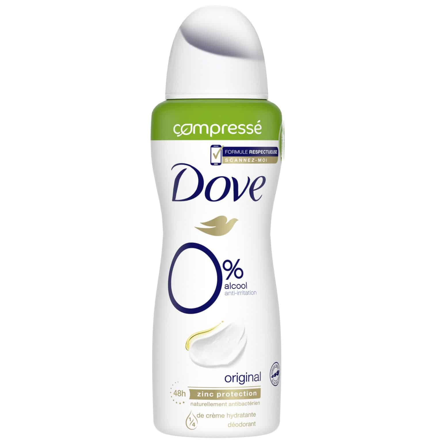 DOVE Déodorant 0% anti-transpirant Compressé - Original – Image 1