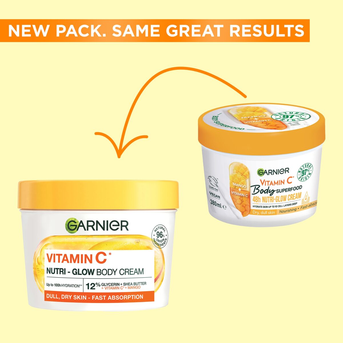 GARNIER Body Superfood Crème nutri-éclat [Mangue + Vitamine C*] – Image 3