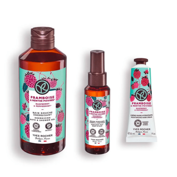 Yves Rocher Gamme Framboise - Bain Douche + Brume + crème main
