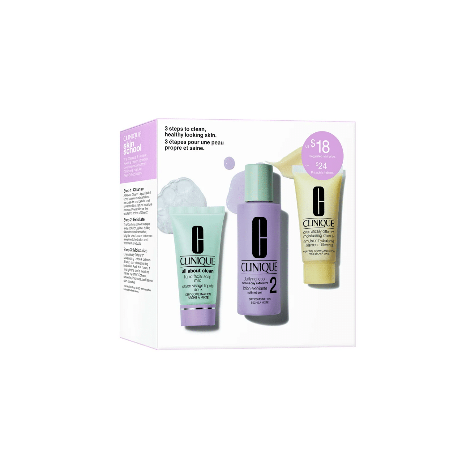 Clinique 3-Step Skin Care Kit Skin Type 2 - Peau Sèche à Mixte – Image 2