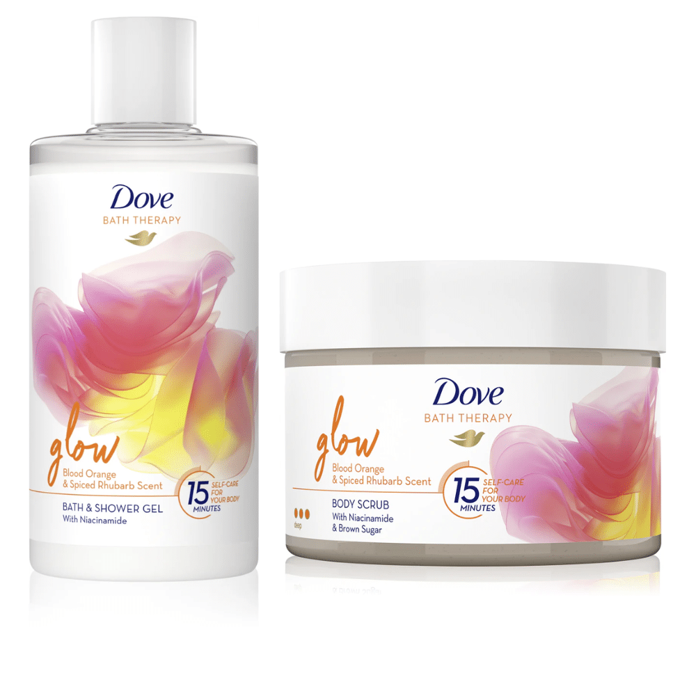 Dove Bath Therapy Glow Gel douche et Gommage exfoliant Dove Bath Therapy Glow Gel douche et Gommage exfoliant – Image 1