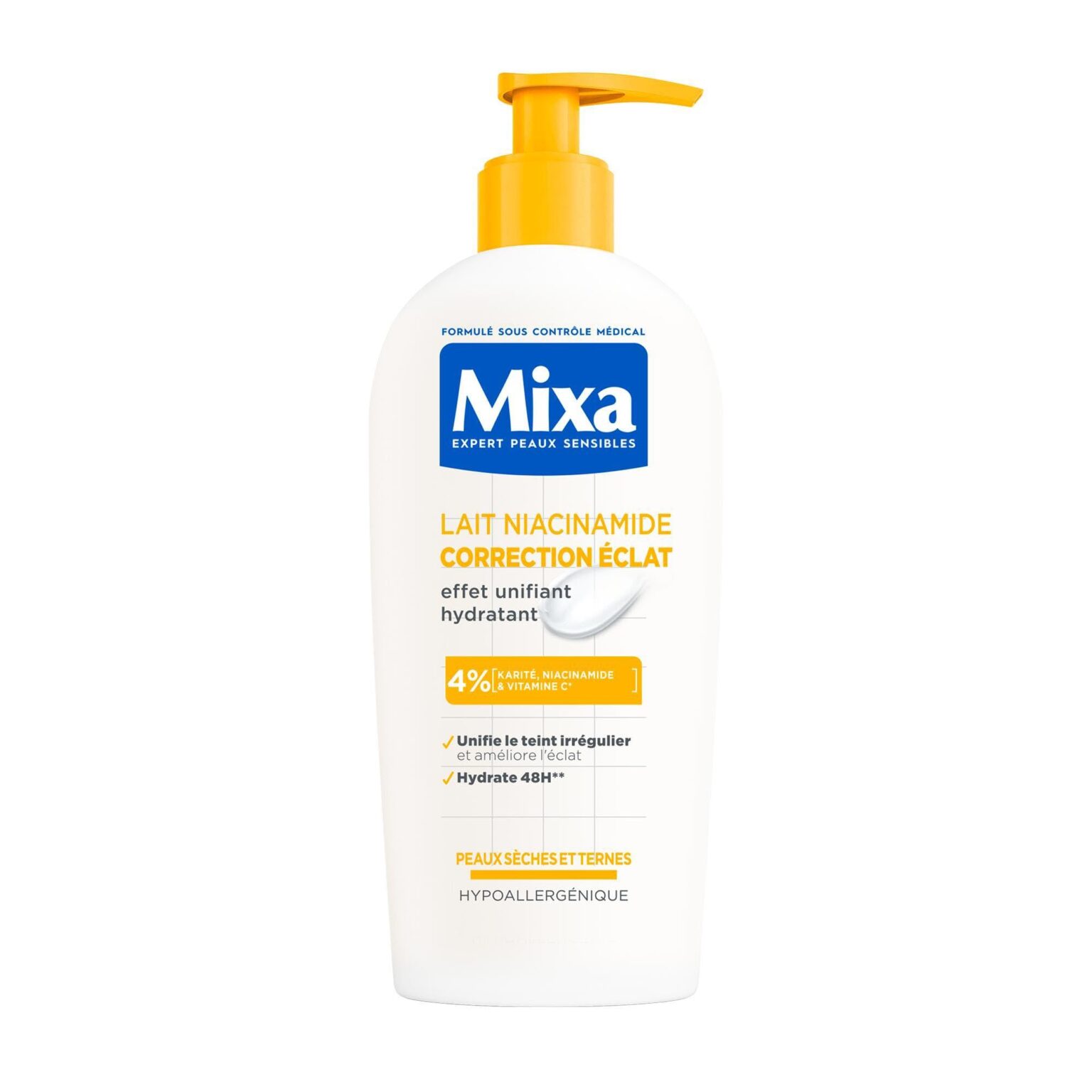 Mixa – Lait Corps Niacinamide Correction Éclat 250ml – Image 1