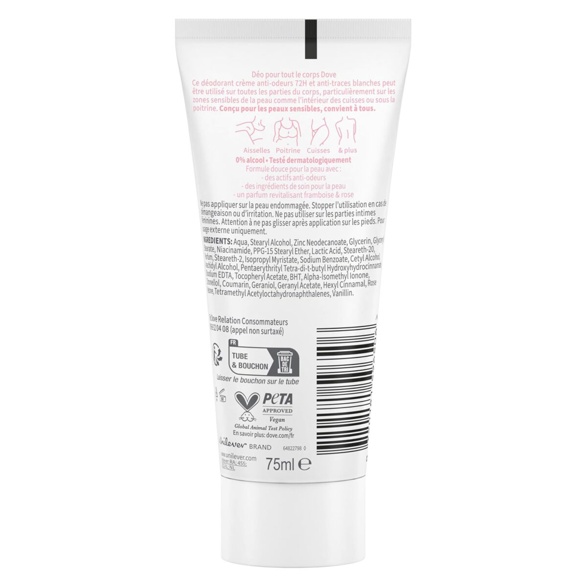 Dove Déodorant Crème Framboise & Rose Pour tout le Corps – Image 7