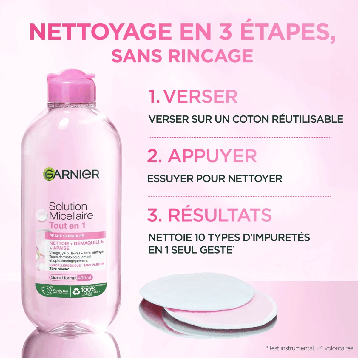 Garnier Skin Active – Solution Micellaire Tout-en-1 Peaux Sensibles (400 ml) – Image 3