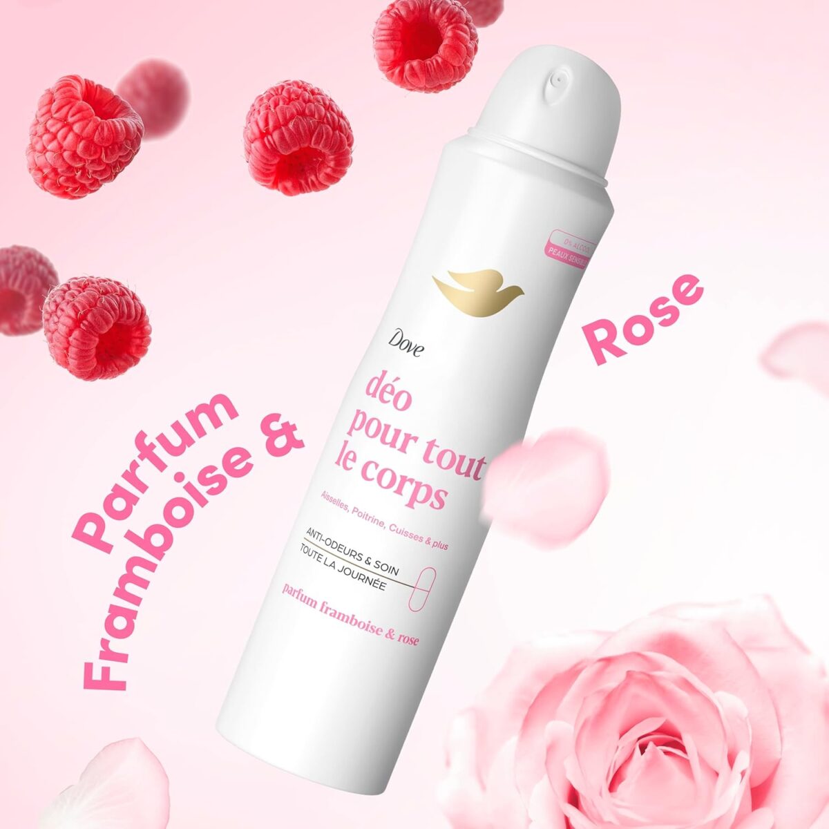 Dove Déodorant Spray Corps Framboise Rose Protection 72h – Image 2