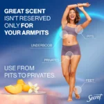 Secret, Déodorant pour tout le corps, Sans aluminium, Fleur de pêche + vanille – Image 4